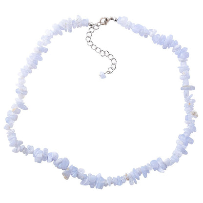 Blue Lace Agate Crystal Chip Necklace - Crystal Nest