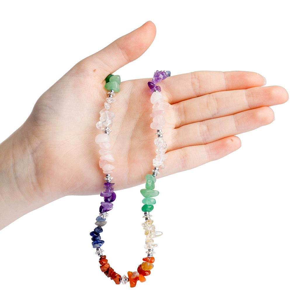 Chakra Crystal Chip Necklace - Crystal Nest