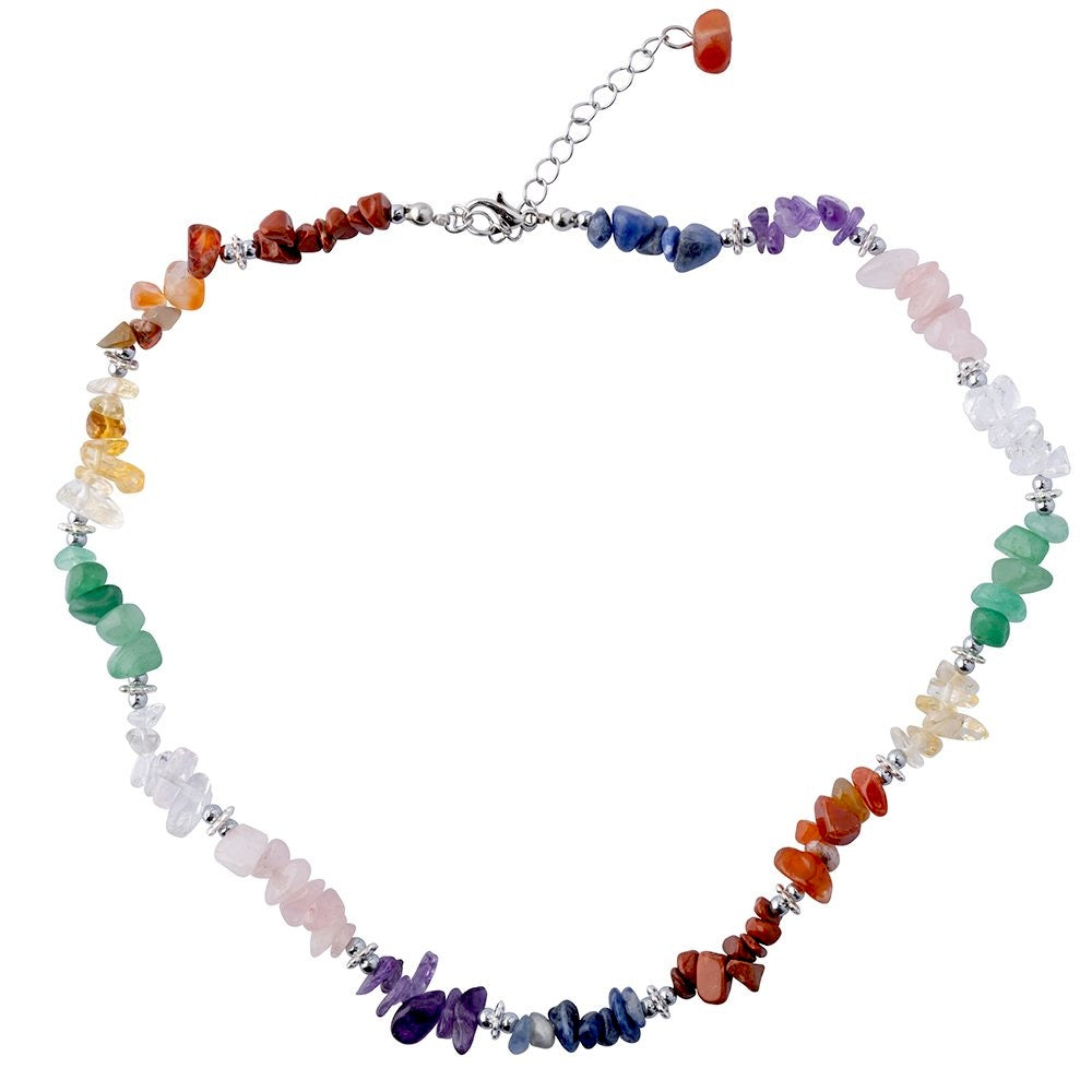 Chakra Crystal Chip Necklace - Crystal Nest