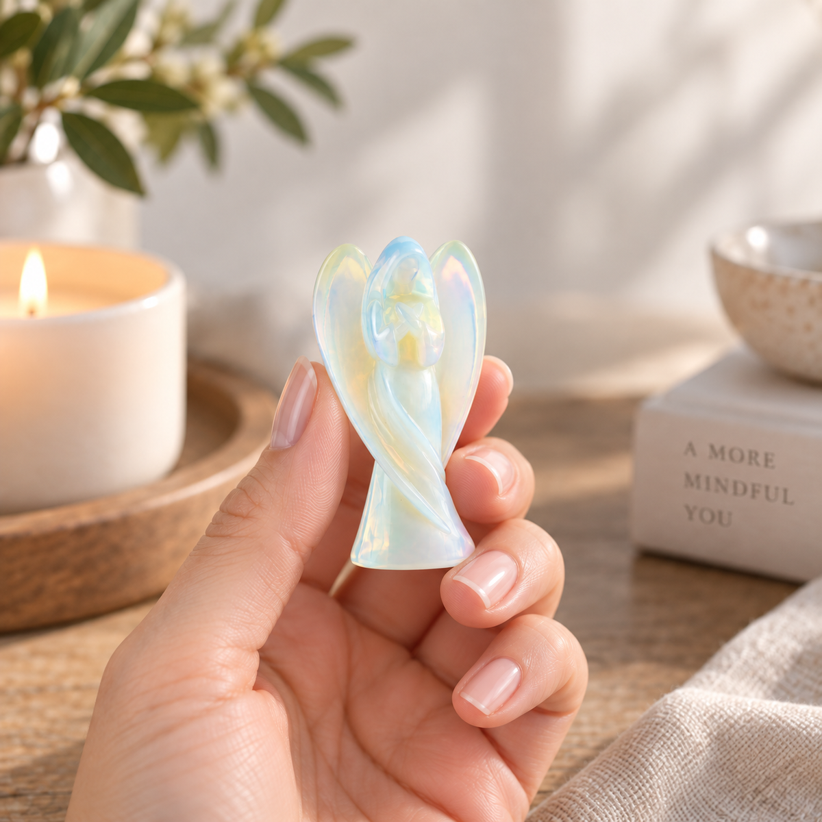 Opalite Angel Mary | 7.5cm - Crystal Nest