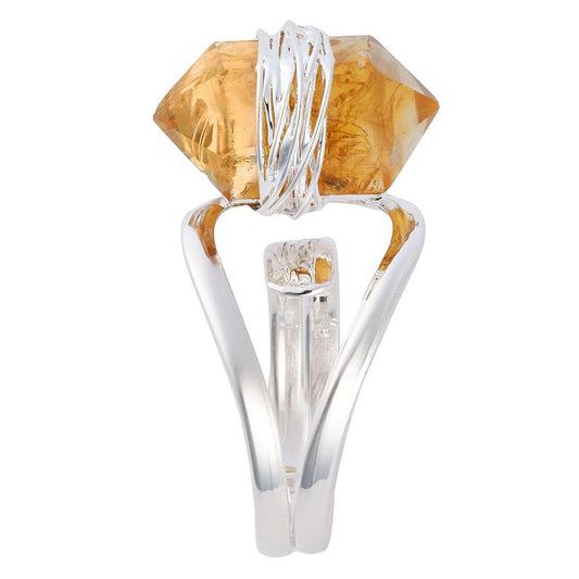 Citrine Crystal Point Ring
