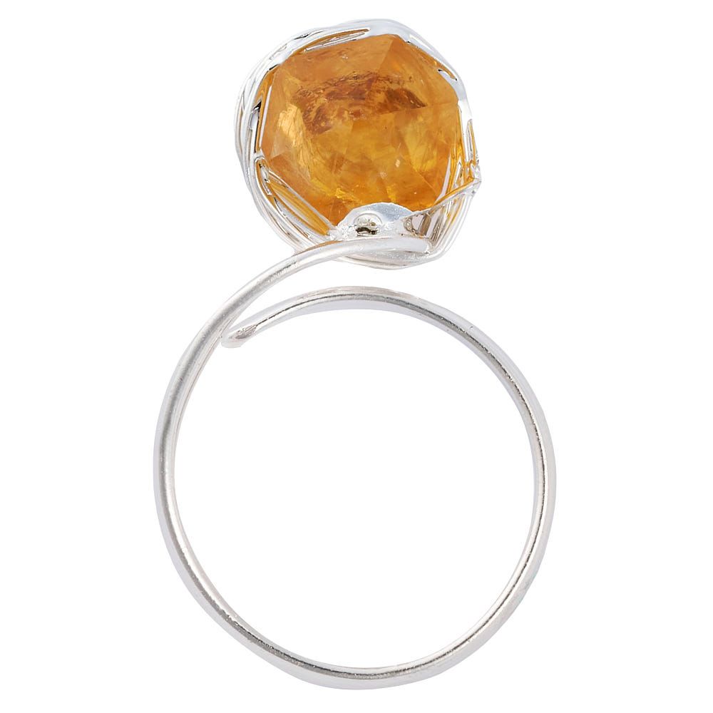 Citrine Crystal Point Ring