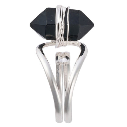 Onyx Crystal Point Ring - Crystal Nest