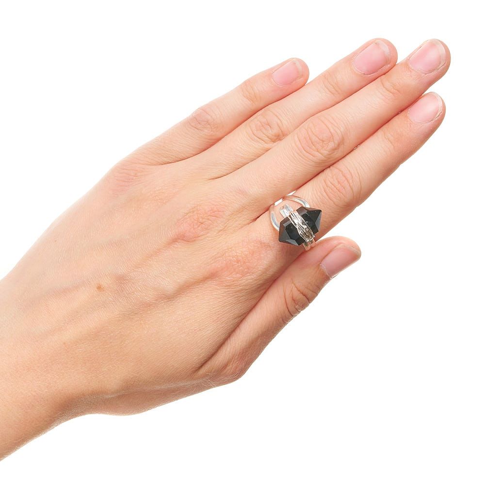 Onyx Crystal Point Ring - Crystal Nest