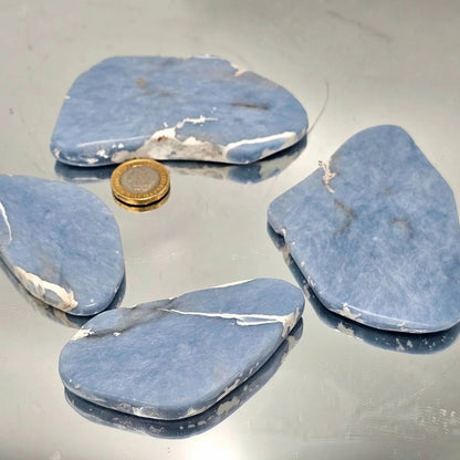 Polished Angelite Crystal Slice - Crystal Nest