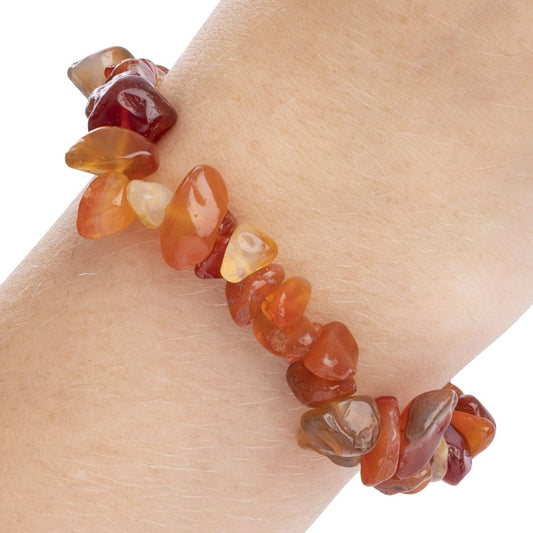 Carnelian Crystal Chip Bracelet - Crystal Nest