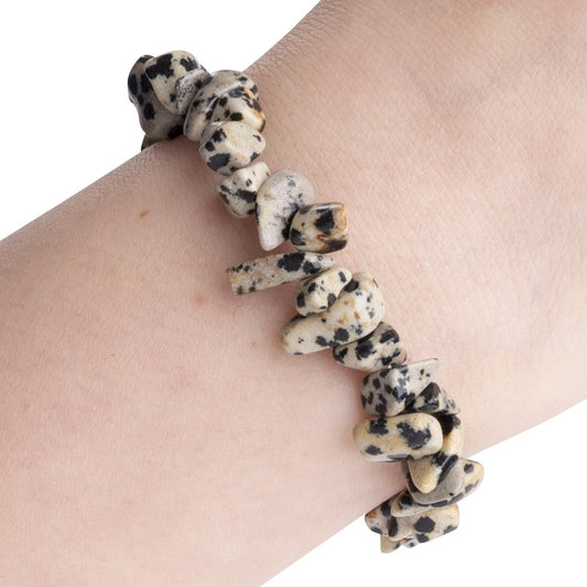 Dalmatian Jasper Chip Bracelet - Crystal Nest
