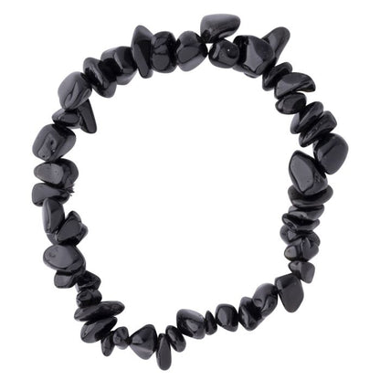 Black Obsidian Crystal Chip Bracelet