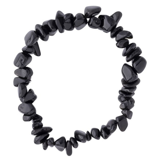 Black Obsidian Crystal Chip Bracelet