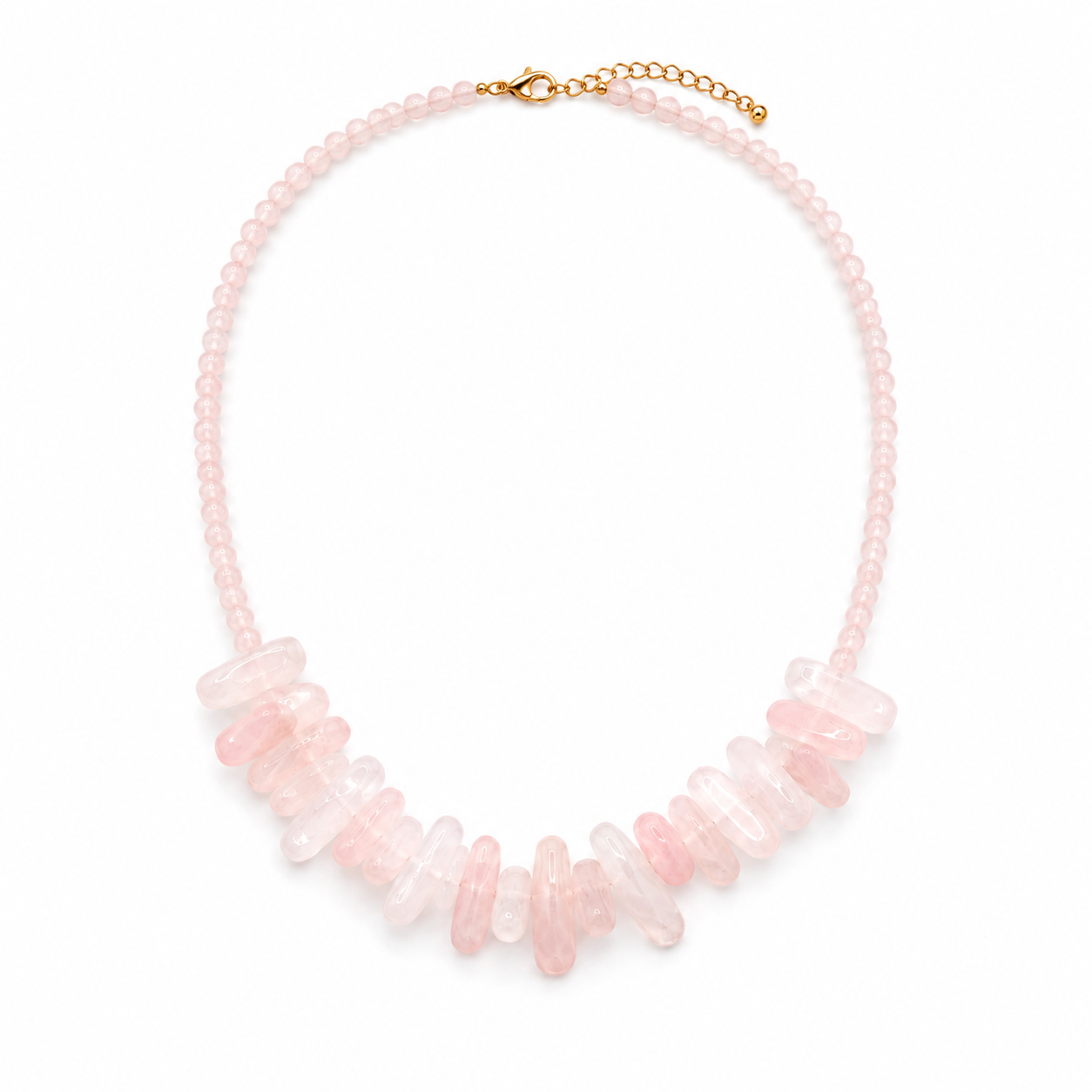 Rose Quartz Longstone Crystal Necklace