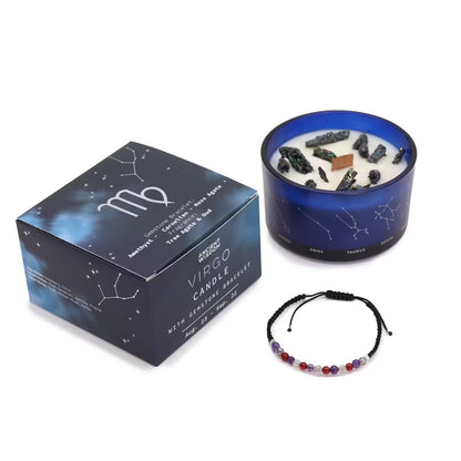 Virgo Zodiac Gift Set | Candle, Bath Fizzers, Fragrance Oil & Bracelet