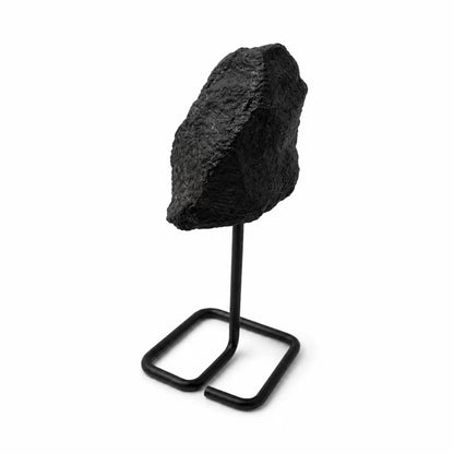 Black Tourmaline Crystal on Metal Stand