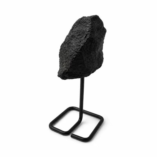 Black Tourmaline Crystal on Metal Stand