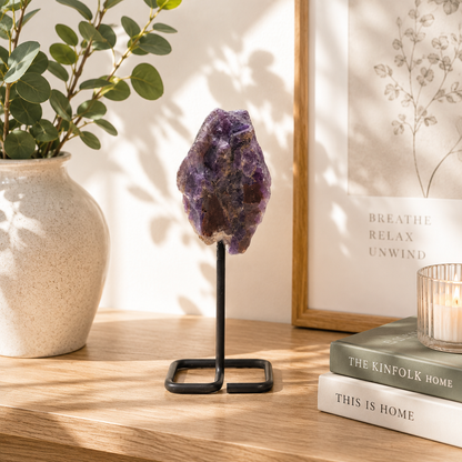 Amethyst Crystal on Metal Stand
