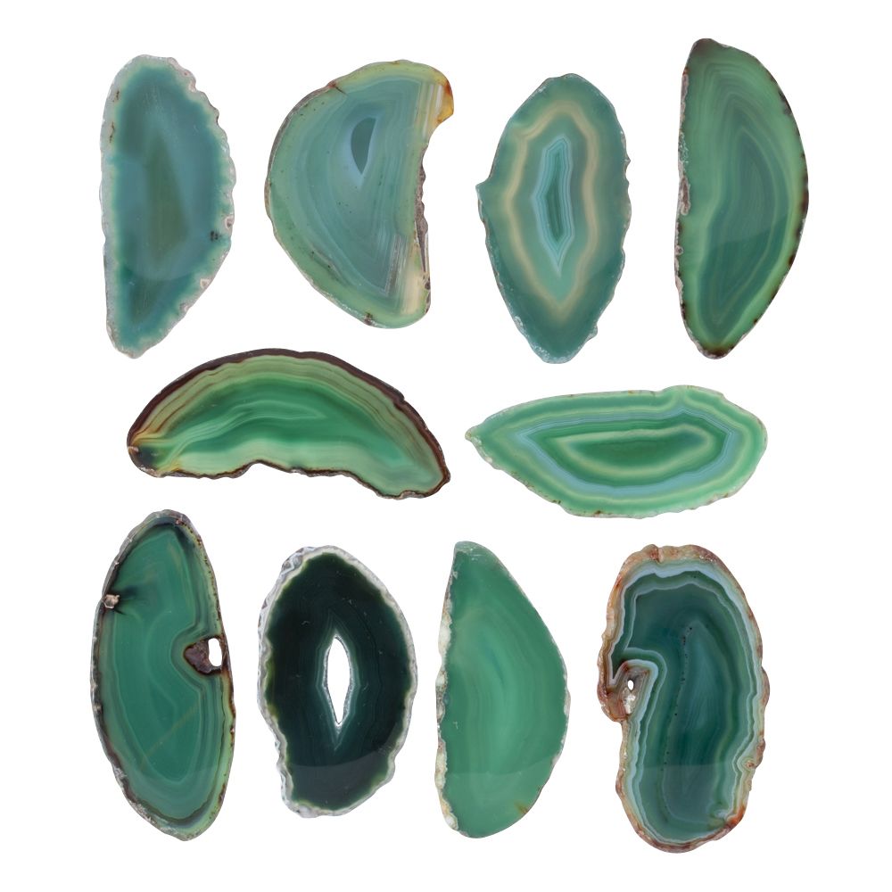 Green Agate Slice - Crystal Nest