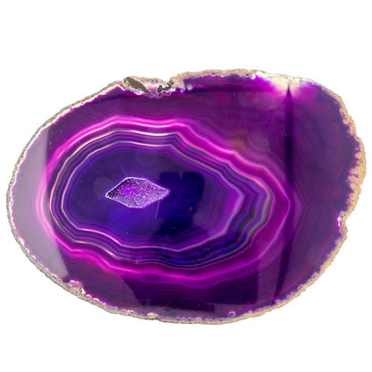 Banded Purple Agate Slice | 14–15 cm