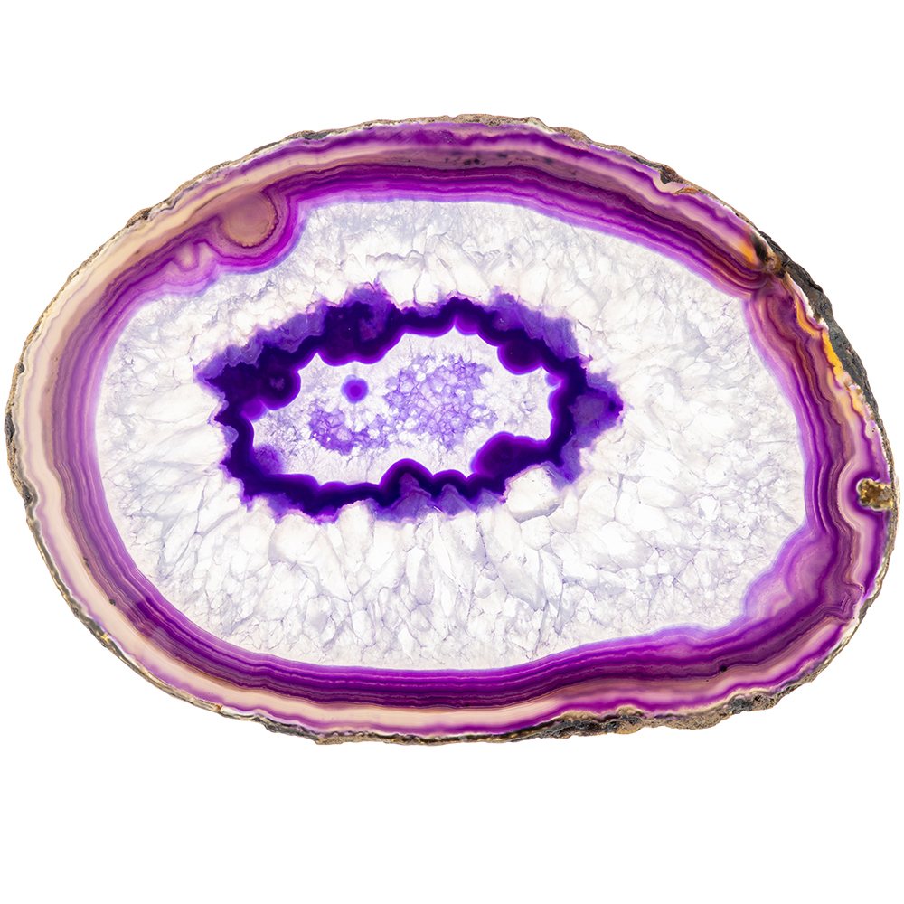 Banded Purple Agate Slice | 14–15 cm