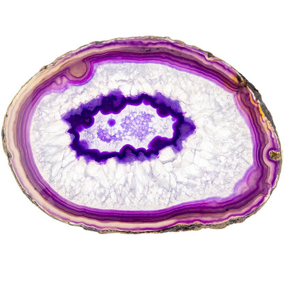 Banded Purple Agate Slice | 14–15 cm