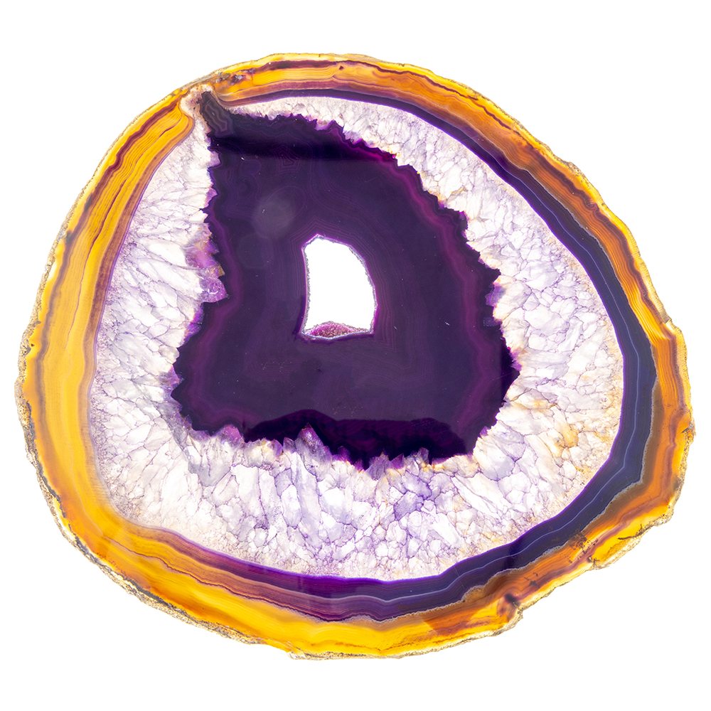 Banded Purple Agate Slice | 14–15 cm