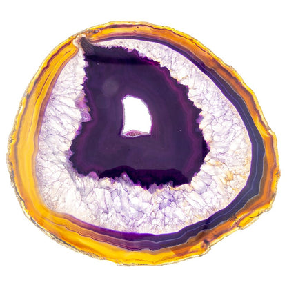 Banded Purple Agate Slice | 14–15 cm