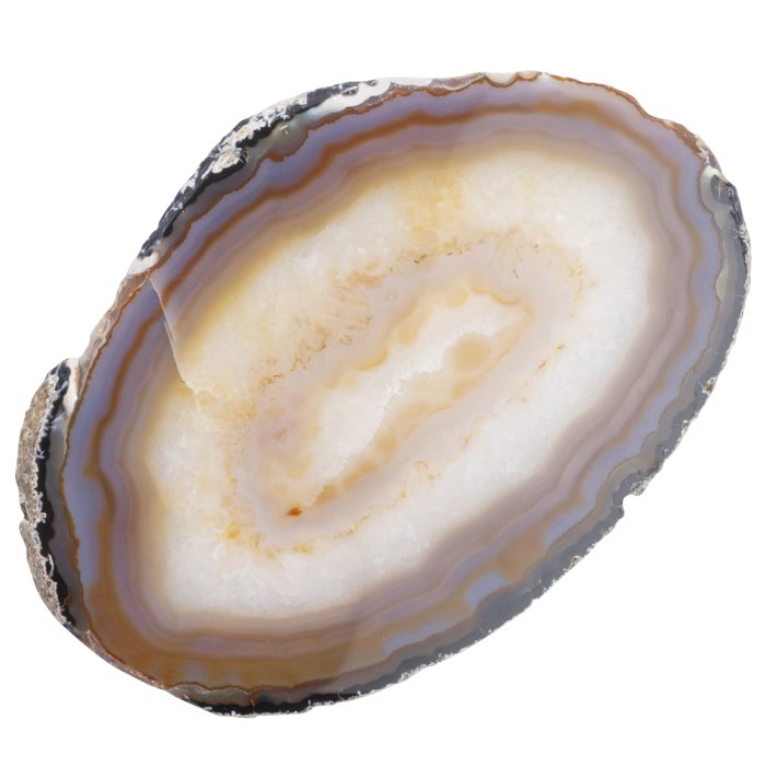 Banded Natural Agate Slice | 14–15 cm