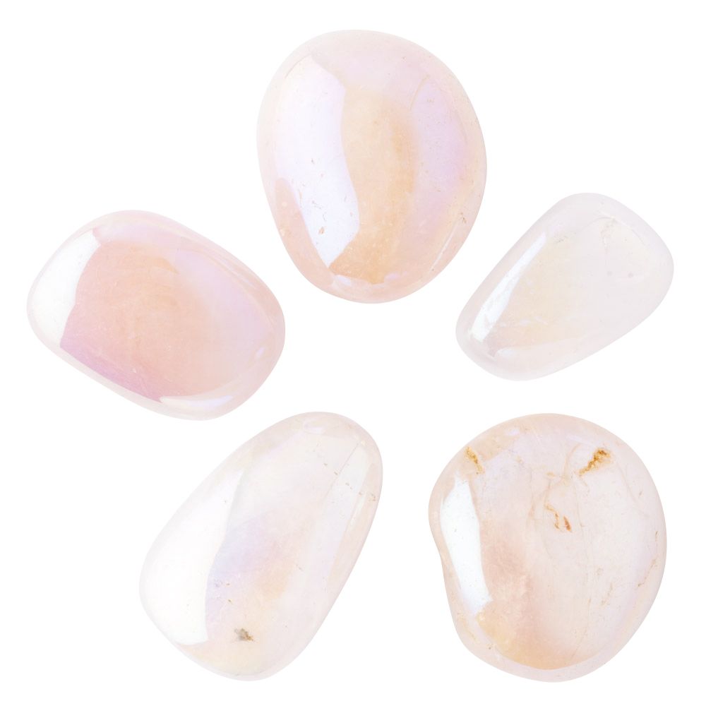 Rose Aura Quartz Tumblestone - Large