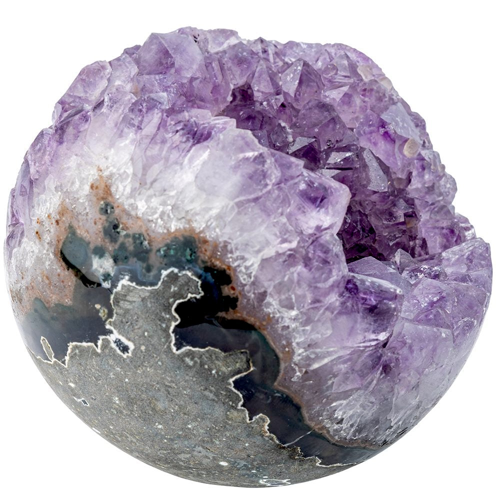 Amethyst Geode Sphere | Natural Crystal Cluster Ball