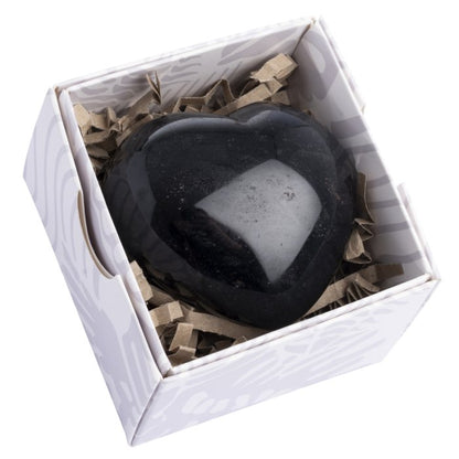 Black Tourmaline Puff Heart in Gift Box - Crystal Nest