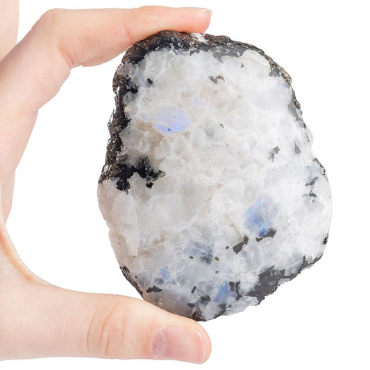 Rainbow Moonstone | One Sided Polished Crystal Cluster - Crystal Nest