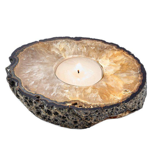 Natural Agate Tealight Holder - Crystal Nest