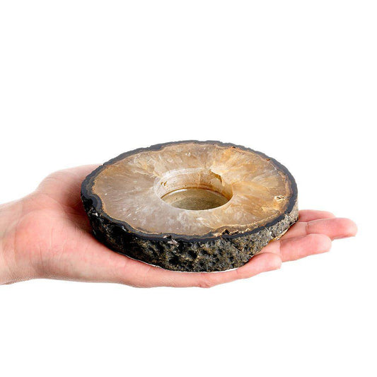 Natural Agate Tealight Holder - Crystal Nest