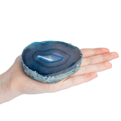 Blue Agate Incense Holder | Natural Crystal Slice
