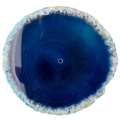 Blue Agate Incense Holder | Natural Crystal Slice