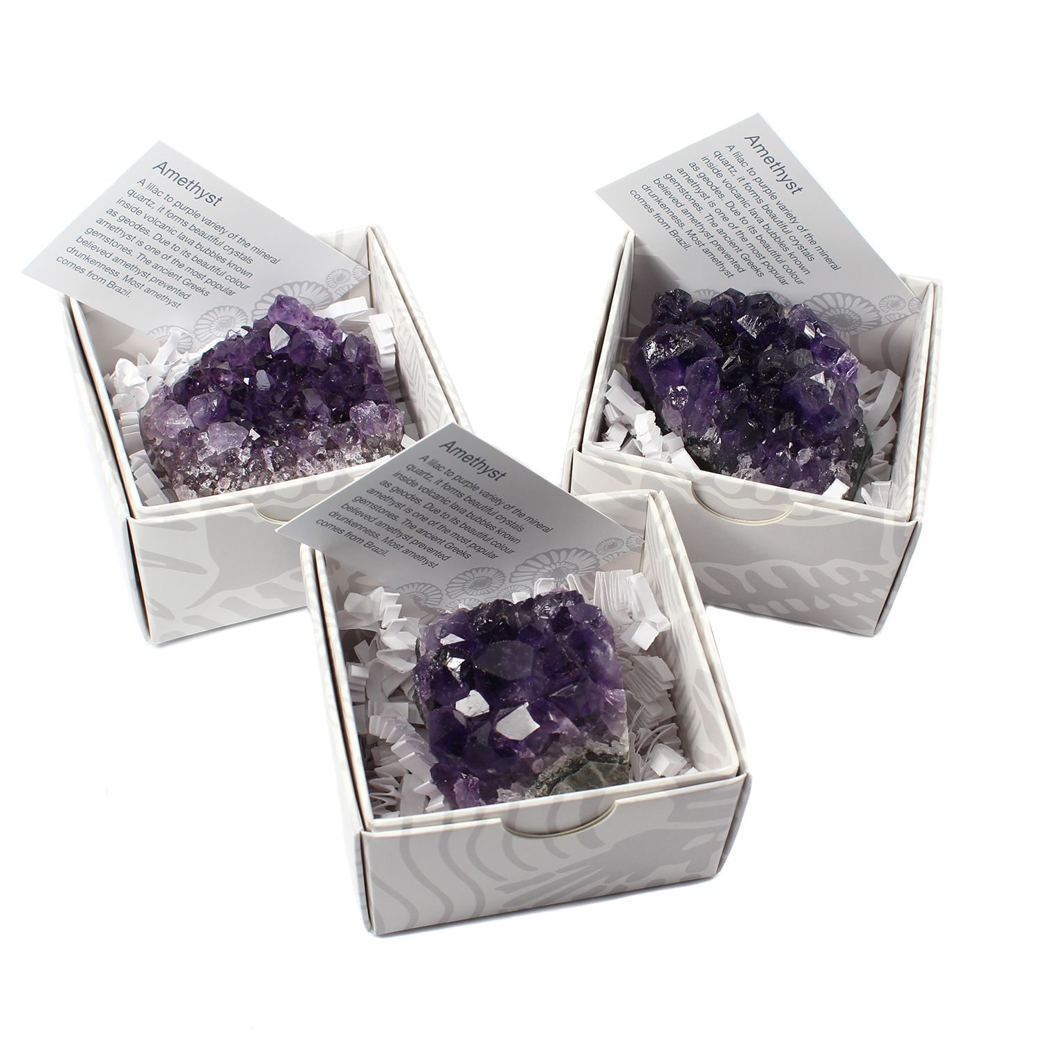 Amethyst Cluster – Gift Boxed with ID Card - Crystal Nest