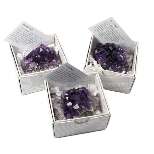 Amethyst Cluster – Gift Boxed with ID Card - Crystal Nest