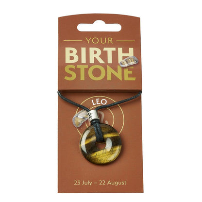 Leo Tiger's Eye Power Ring Pendant – Zodiac Birthstone Necklace