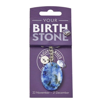 Sagittarius Sodalite Birthstone Keyring with Zodiac Charm