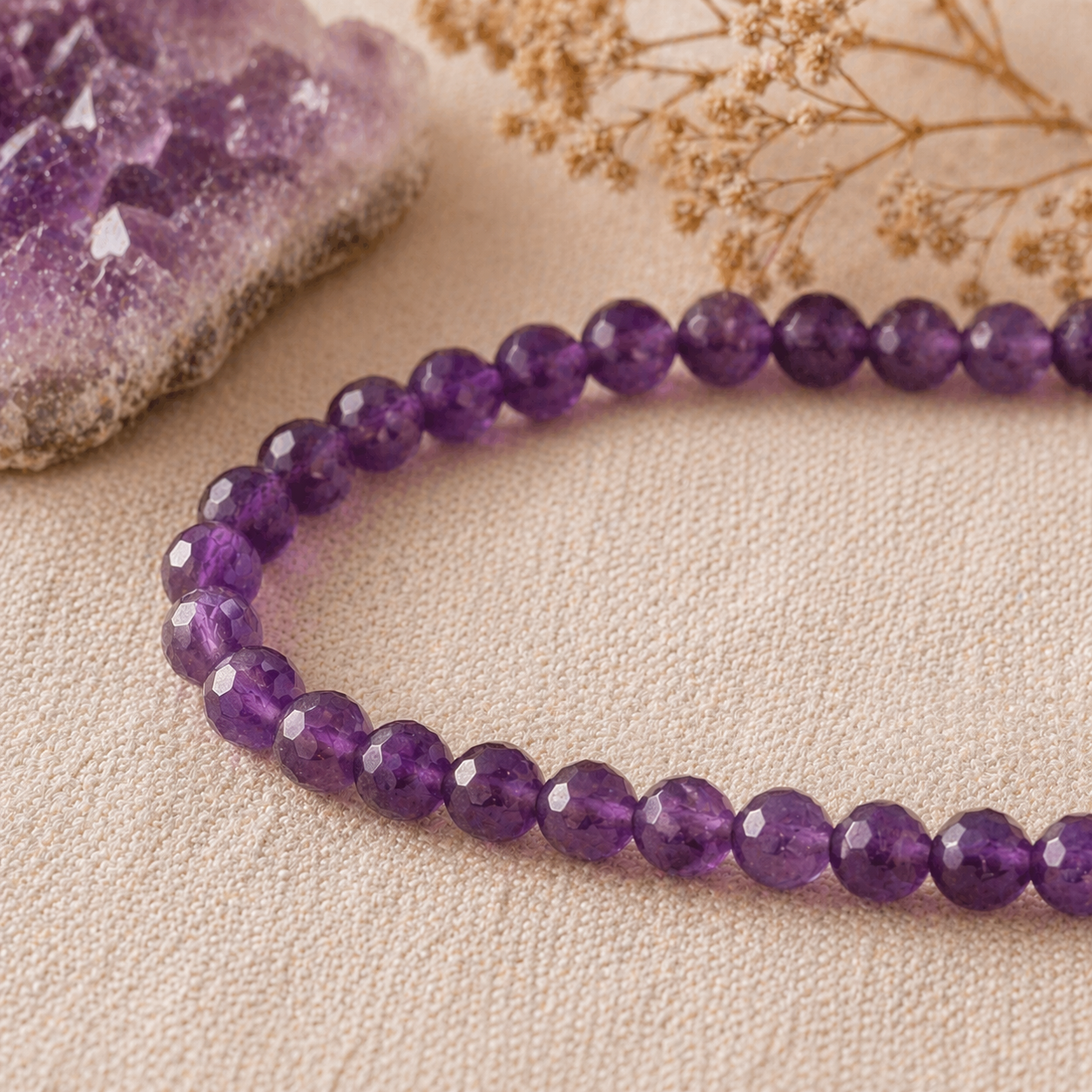 Find Your Calm | Amethyst Energy Bracelet (4mm) - Crystal Nest