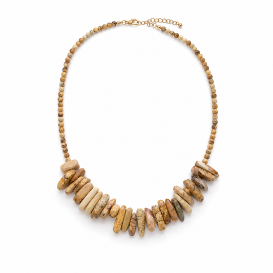 Picture Jasper Longstone Crystal Necklace