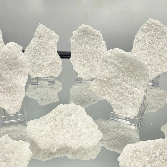 Diamanté Apophyllite | Sparkling White Druzy Crystal Plate - Crystal Nest