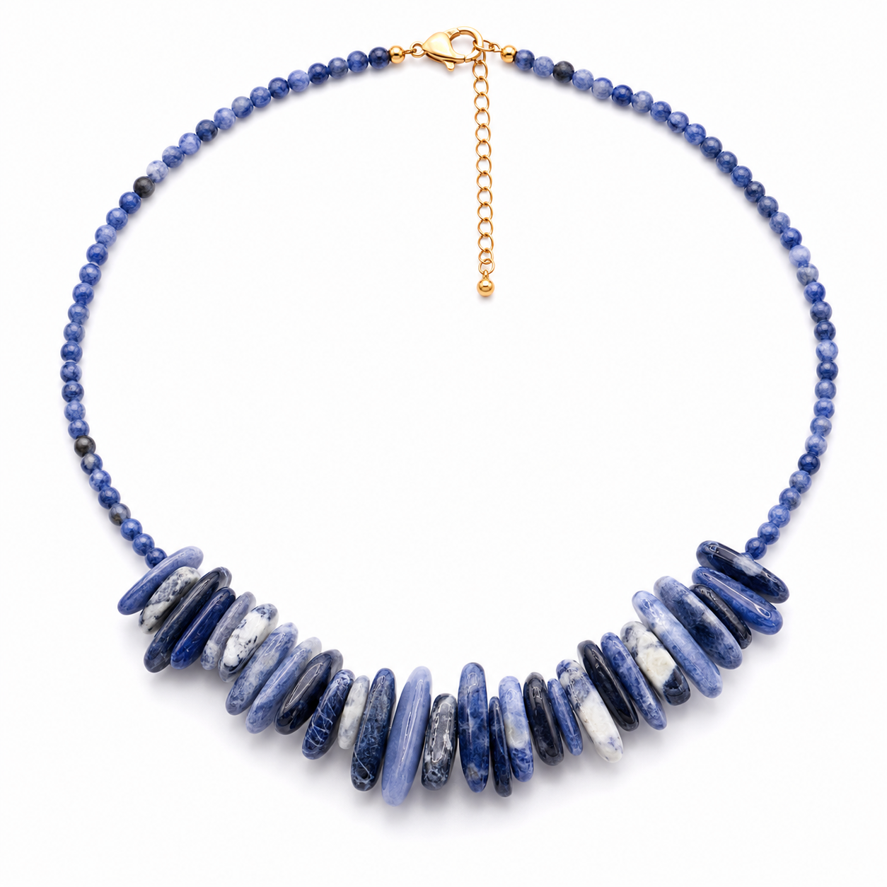 Sodalite Longstone Crystal Necklace