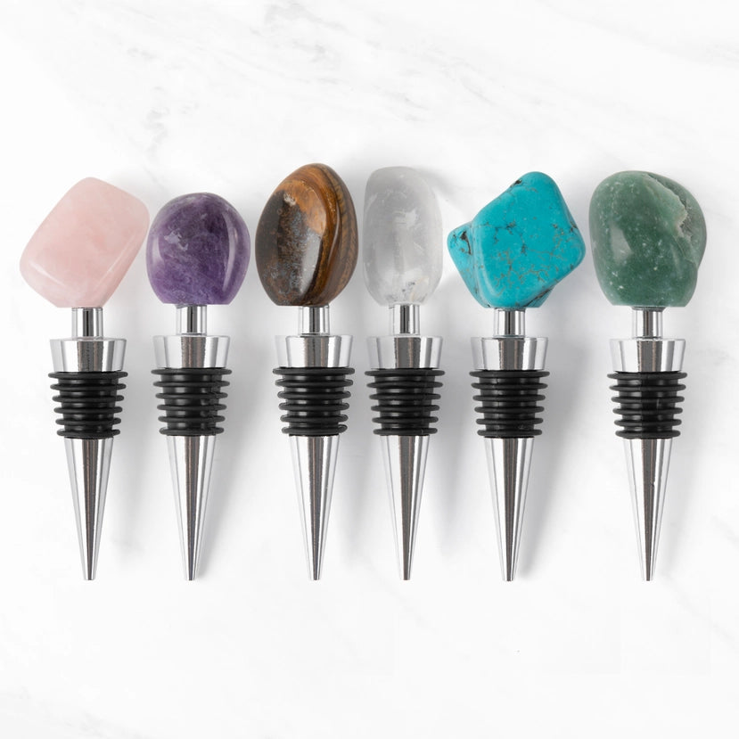 Crystal Bottle Stoppers | Gemstone Wine & Oil Bottle Toppers - Crystal Nest