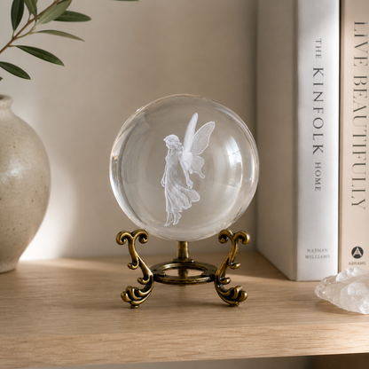 Stardust Fairy 3D Laser Engraved Crystal Ball with Stand