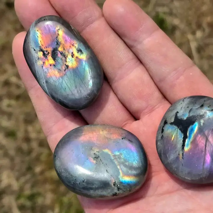 Sunset Purple Labradorite Palmstone - Crystal Nest