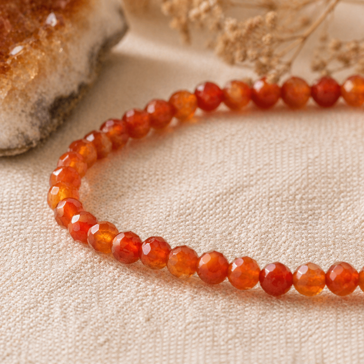 Ignite Your Energy | Carnelian Energy Bracelet (4mm) - Crystal Nest