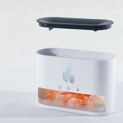 Himalayan Salt Fireplace Humidifier & Aroma Diffuser Lamp - Crystal Nest