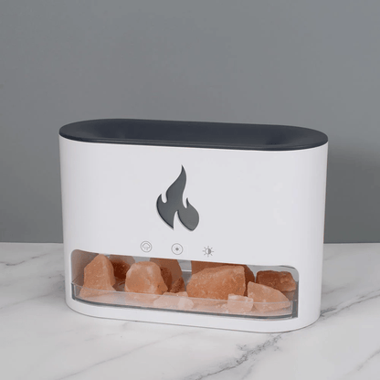 Himalayan Salt Fireplace Humidifier & Aroma Diffuser Lamp - Crystal Nest