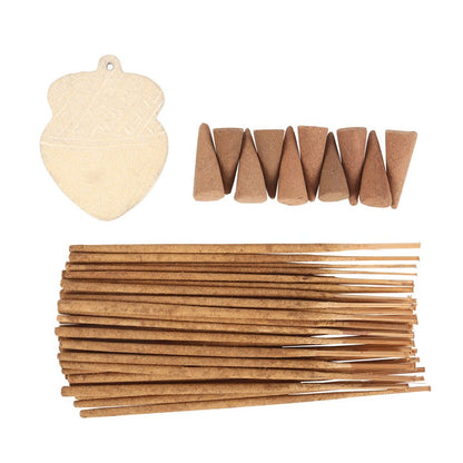 Autumn Acorn Warm Vanilla Incense Sticks & Cones Gift Set - Crystal Nest