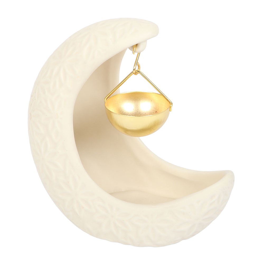 Crescent Moon Hanging Oil Burner - Crystal Nest