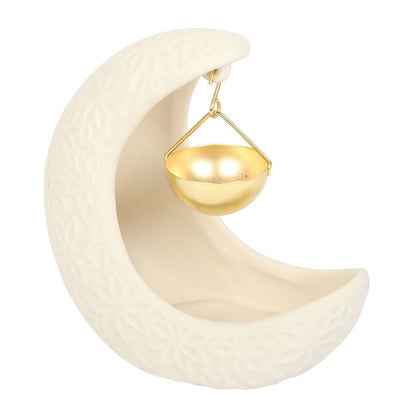 Crescent Moon Hanging Oil Burner - Crystal Nest